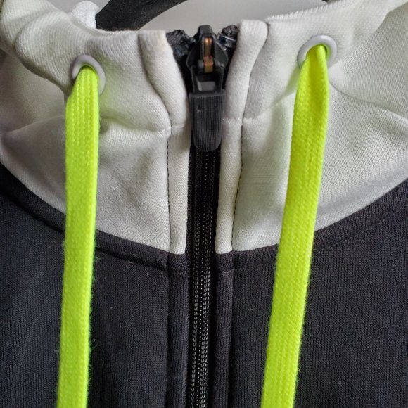 Men's Nike training Villians full Zip Dri-Fit Hoodie. Medium. Black/white/volt. - Picture 3 of 8